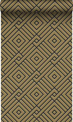 Zdjęcie produktu dla Origin Wallcoverings Tapeta motyw graficzny 3D złotymIczarnym 50 x 900 cm