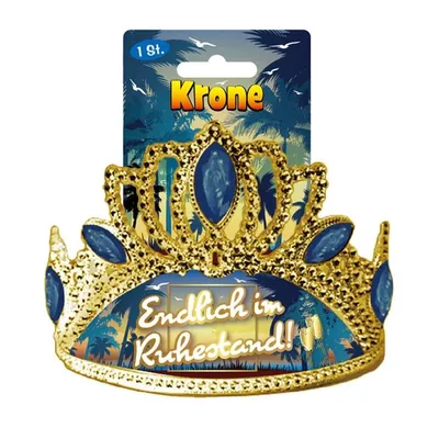 Produktbild von 1 Party-Krone " Endlich im Ruhestand " Kunststoff zur Rente Deko