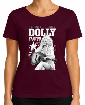 Produktbild von Dolly Parton Country Music Legend Western Gitarre Nashville Jolene Damen T-Shirt, Burgundy, XL