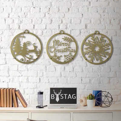 Produktbild von Wallity, Merry- BSG1096, Gold, Sonstige Wohndekorationen, 23 x 25 cm, 100% Metall (Dicke: 1