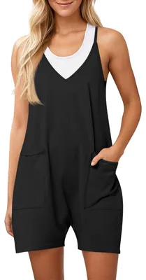 Immagine prodotto di Solidchoice - Pantaloni da lavoro corti da giardino da donna, tuta estiva ampia con grandi tasche, colore nero, taglia S