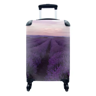 Produktbild von MuchoWow® Koffer Handgepäck Trolley Rollkoffer Kleine Reisekoffer mit 4 Rollen - Lavendel - Lila - Blumen - Natur - Cabin Size < 55x40x23 cm & 55x40x20 cm - Fotokoffer - Kabinenkoffer - Boardgepäck - Reise-Box - Reisekoffer - Reisegepäck - Koffer mit Bild - Trolley für Kinder