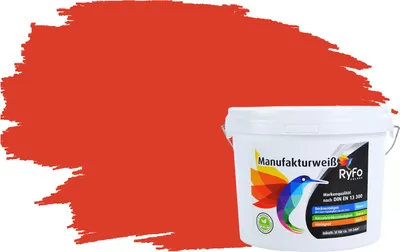 Produktbild von RyFo Colors Bunte Wandfarbe Manufakturweiß Lipstickrot 3l - weitere Rot Farbtöne und Größen erhältlich, Deckkraft Klasse 1, Nassabrieb Klasse 1