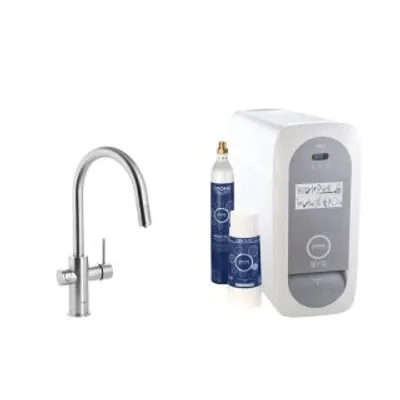 Obrázek produktu pro GROHE 31541DC0, Tahem, Nerezová ocel, Páková rukojeť, Samostarný, Typ C, Keramický