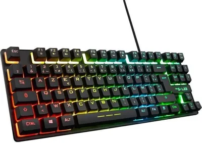 Image de Clavier Gamer THE G-LAB KEYZ CAESIUM TKL, RGB, Filaire, Azerty, Noir, Anti-Ghosting, Macros Programmables, Multiplateformes