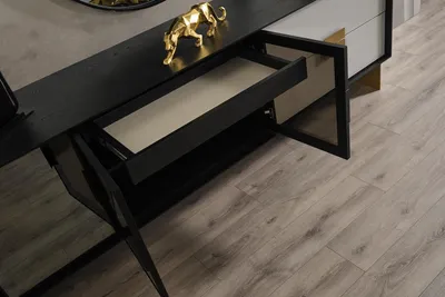 Produktbild von Schwarzes Wohnzimmer Set Designer Sideboard Luxus Spiegel 2tlg Set Neu