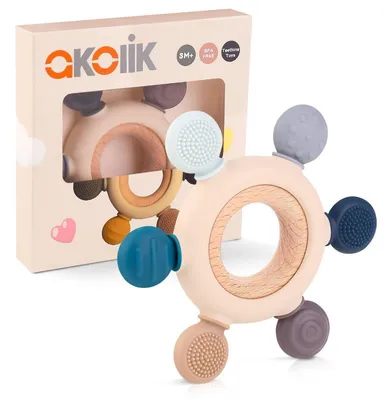 Produktbild von Beißring für Babys Ruder Greifling aus Silikon BPA-frei für 3-12 Monate Kleinkinder Geschenk