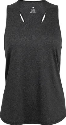 Produktbild von Racerback Sport Shirt -Heathered-, Damen Tank Top – Schwarz Meliert – Gr.: XL