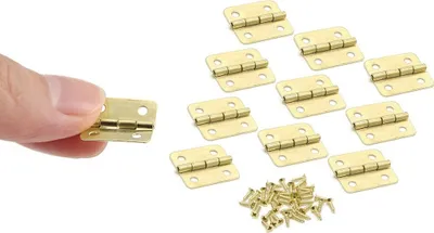 Produktbild von Set mit 30 kleinen Messingscharnieren, 18x16 mm