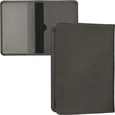 Image de Étui-document - Porte-cartes - Protège les documents - Avec compartiments pour cartes - 12 x 17,5 cm - Gris foncé
