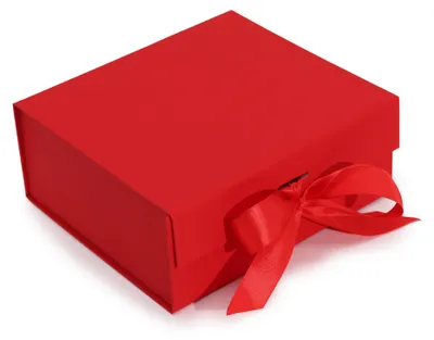 Produktbild von Domosfera Flache Geschenkbox Rot 20x18x8cm