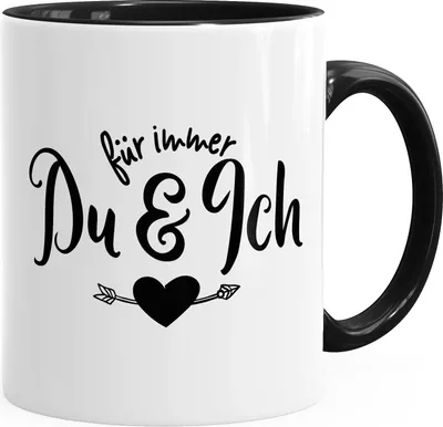 Produktbild von Kaffeetasse Für immer du und ich Geschenk Valentinstag Liebe Spruch MoonWorks® schwarz unisize
