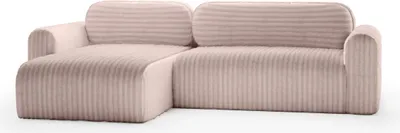 Produktbild von FEDVE Ecksofa Eckcouch Emmen L Form Universell Sofa mit Schlaffunktion Bettkästen Couch Sofagarnitur Rosa (Ambience15)