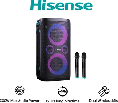 Obrázok produktu pre Bluetooth reproduktor Hisense Party Storm 1, bezdrôtové mikrofóny - čierna