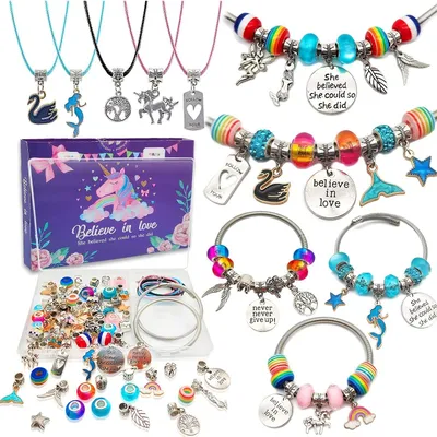 Produktbild von Minicee DIY Armband Bastelset Einhorn – Perlen Schmuckset Kinder