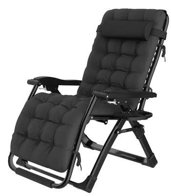 Image de Fauteuil de jardin pliable - Transat - Chaise de plage - Fauteuil de balcon - Dossier réglable - Avec coussin moelleux
