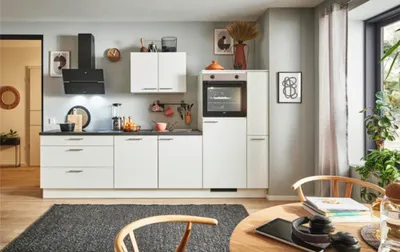 Produktbild von PICCANTE Plus Küchenzeile ohne Geräte Sonera 310 cm weiß matt vormontiert Variante rechts 4067368009775