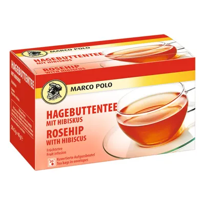 Produktbild von Marco Polo Hagebutte mit Hibiskus Tee Früchtetee fruchtig süß 40g