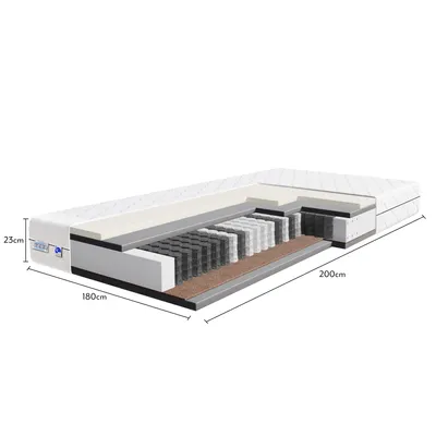 Produktbild von TULENA NOX Taschenfederkern Matratze 180 x 200 cm mit Memoryschaum Comfort, H3 / H4