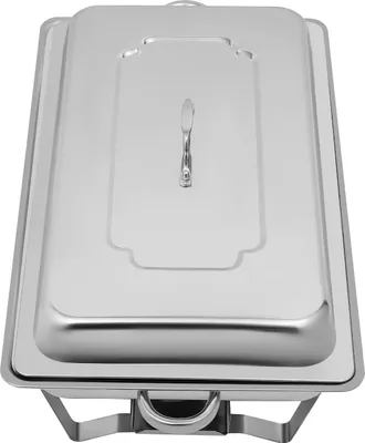Image de Chauffe-buffet - Chafing Dish 9 L - Acier inoxydable - Cadre pliable - Autonome - 62×34×31 cm - Argenté