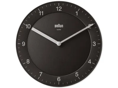 Zdjęcie produktu dla Braun BC 06 B Quarzwanduhr analog schwarz, Ściana, Zegar kwarcowy, Okrągły, Czarny, Klasyka, AA