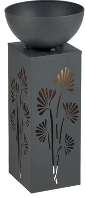 Produktbild von LED Dekosäule mit Abnehmbarer Pflanzschale und Beleuchtung | batteriebetrieben | praktischer Timer | aus Metall gefertigt, pulverbeschichtet | warm-weiß beleuchtet | ca. 59 cm Hoch (Anthrazit)
