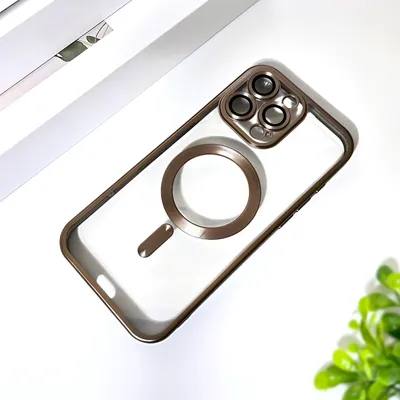 Produktbild von Wörleonline Handyhülle für iPhone 16 Pro Max Hülle mit Kameraschutz Titan-Farbton kompatibel mit MagSafe Case Cover Farbe: Titan Wüstensand