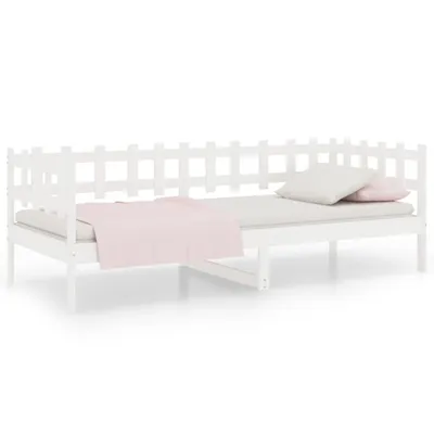 Image de Lit de jour sans matelas blanc 90x190 cm bois de pin massif