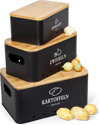 Immagine prodotto di Scatola per patate Set di 3 scatole per conservare le patate