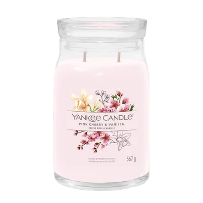 Image de Yankee Candle - Pink Cherry & Vanilla Signature Candle ( růžová třešeň a vanilka ) - Vonná svíčka 567.0g