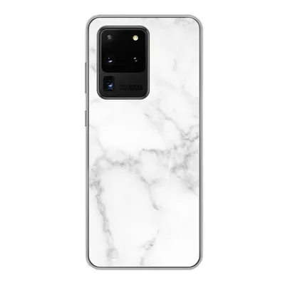 Produktbild von MuchoWow® Handyhülle Schutzhülle Hülle für Samsung Galaxy S20 Ultra Marmor - Weiß - Grau - Luxus - Marmoroptik - Stein Silikon Softcase Handy Hülle - Karteninhaber