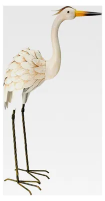 Produktbild von Reiherfigur aus Metall - Dekofigur und Vogelscheuche - 78 cm