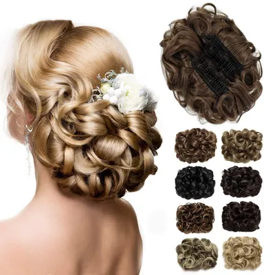 Obrázok produktu pre Haarteil Dutt Scrunchie, svetlohnedá farba, pre dámy