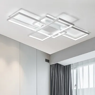 Produktbild von LED moderne Deckenleuchte, mit Fernbedienung, Stufenlos Dimmbar, CCT-Steuerung, Esszimmer und Schlafzimmer Weiß