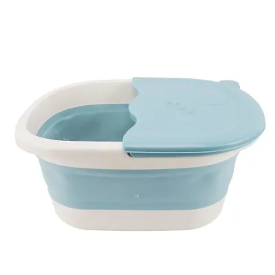Produktbild von Zusammenklappbares Fußbadebecken für Kinder, Fußbadewanne mit Massage-Akupunkturpunkt, multifunktionale zusammenklappbare Fußbadewanne