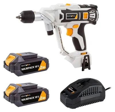 Image de Perceuse visseuse sans fil 18V Twin Drill - Maxxpack - double mandrin - 2 vitesses - précision électronique