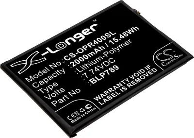 Produktbild von TECHTEK Akku Kompatibel mit [OPPO] CPH2091, PDPM00, PDPT00, Reno 4 5G Ersetzt BLP789