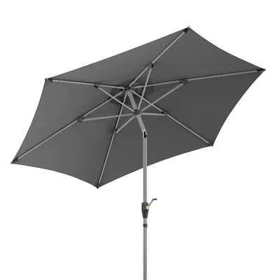 Produktbild von Schneider Sonnenschirm SOLESTA Ø270 cm anthrazit – UV-Schutz, Kurbel, Knickgelenk, air-vent,  Polyesterbezug, stabil, für Balkon Garten Terrasse