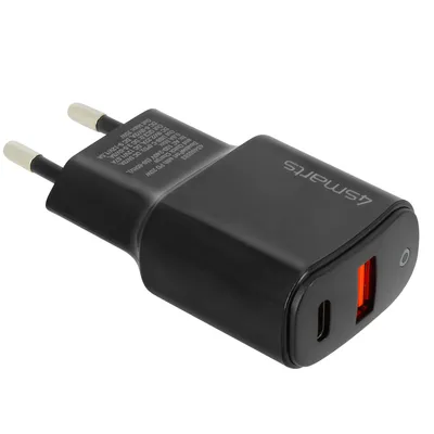 Image de Double sortie USB Quick Charge 3.0 + USB-C Power Delivery 20W, 4Smarts - Noir