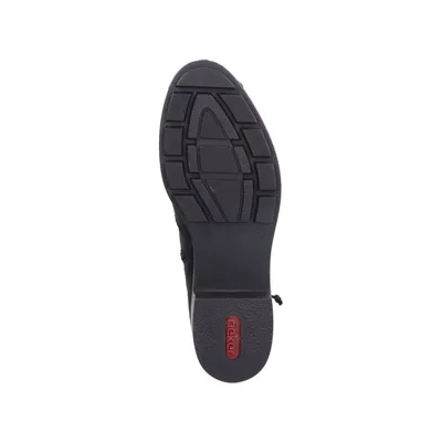 Produktbild von Rieker Damen Stiefelette geraffter Schaft Schlupfoptik Zierbänder 77263, Größe:39 EU, Farbe:Schwarz