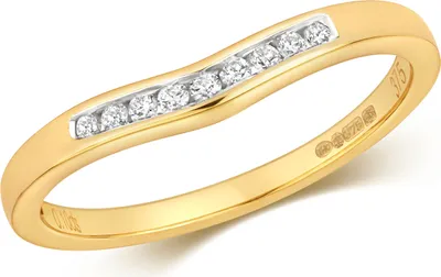 Produktbild von Funkelndes Feuer 9 Karat (375) Gold Damen - Diamant Wünschelrute Ring Brillant-Schliff 0.10 Karat H - PK1, 58 (18.5); TRS318329KYRSQ