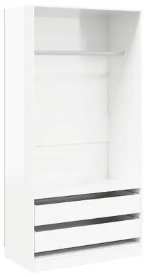 Image de vidaXL Armoire blanc brillant 100x50x200 cm Bois composite