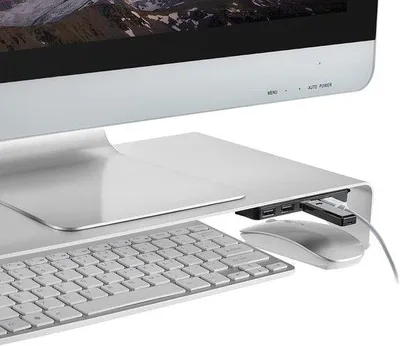 Immagine prodotto di Supporto rialzato per monitor, supporto metallico per computer - Supporto rialzato per doppio monitor