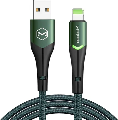 Produktbild von Mcdodo Usb Blitz Schnelles Ladekabel 36W Für Iphone 13 14 1M Led Grün