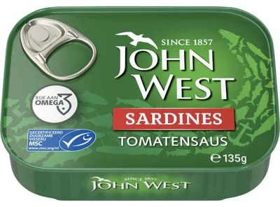 Produktbild von John West Sardinen in Tomatensauce, 135 g – Hochwertige Sardinenfilets