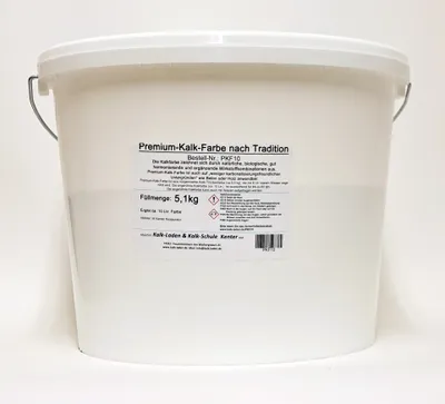 Produktbild von Premium-Kalk-Farbe nach Tradition, 5,1 kg für 10,5 Liter Farbe/zirka 65 m², naturweiß