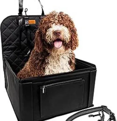 Immagine prodotto di Trasportino impermeabile nero per cani da auto