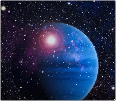 Produktbild von Spritzschutz Herdabdeckplatte Schneidebrett aus Glas Planet im Weltall 1-Teilig (60x52cm)