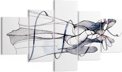 Produktbild von Bild auf Leinwand - Leinwandbild - 5 Teile - Hände Surrealismus Grafik - 125x70cm - Wand Bild - Wanddeko - Wandbilder - Leinwanddruck - Bilder - Wanddekoration - Leinwand bilder - EA125x70-4447