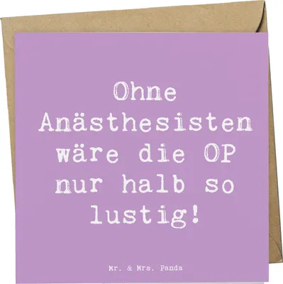 Produktbild von Mr. & Mrs. Panda Grußkarte Spruch Anästhesist Humor - Lavendeltraum - Geschenk, faltkarte, Bewusstseinskontrolle, Präzision, für, doppelkarte, handgefertigte Geschenke